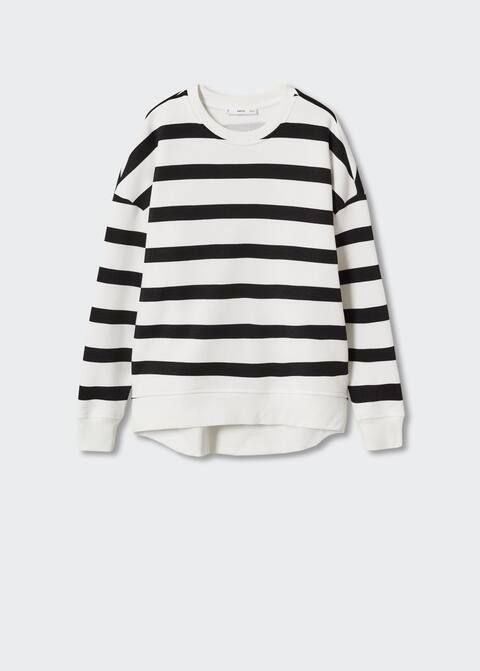 Striped cotton-blend sweatshirt | MANGO (UK)
