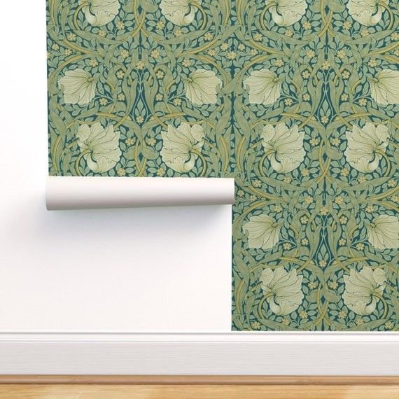 William Morris Inspired Wallpaper  Pimpernel Crane by | Etsy | Etsy (US)