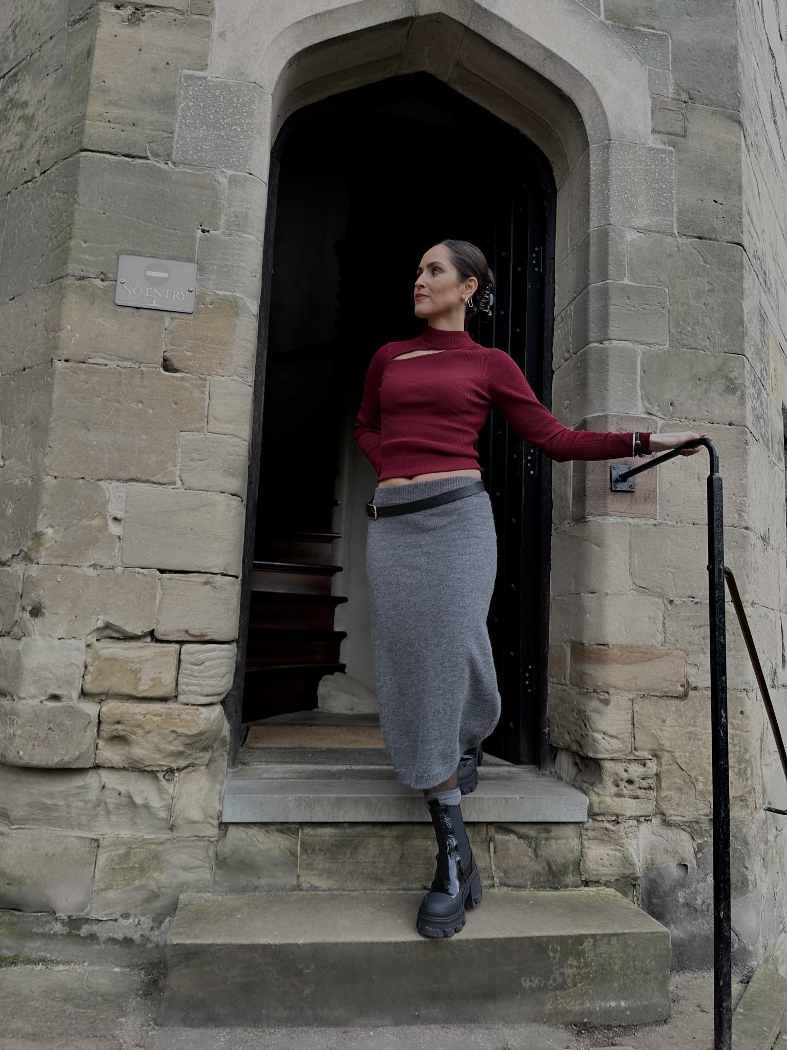 Burgundy top, cut out top, red top, knitted top, maxi skirt, grey skirt, knitted skirt, winter outfit, Ganni boots, platform boots, winter boots, trendy style 

LTKFestiveSaleUK #LTKstyletip #LTKeurope