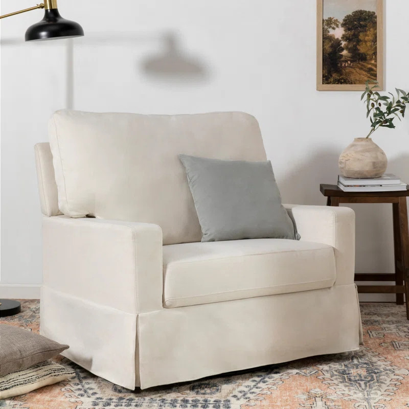 Crawford Pillowback Chair And A Half, Comfort Swivel Glider In Eco-Performance Fabric | Water Rep... | Wayfair North America