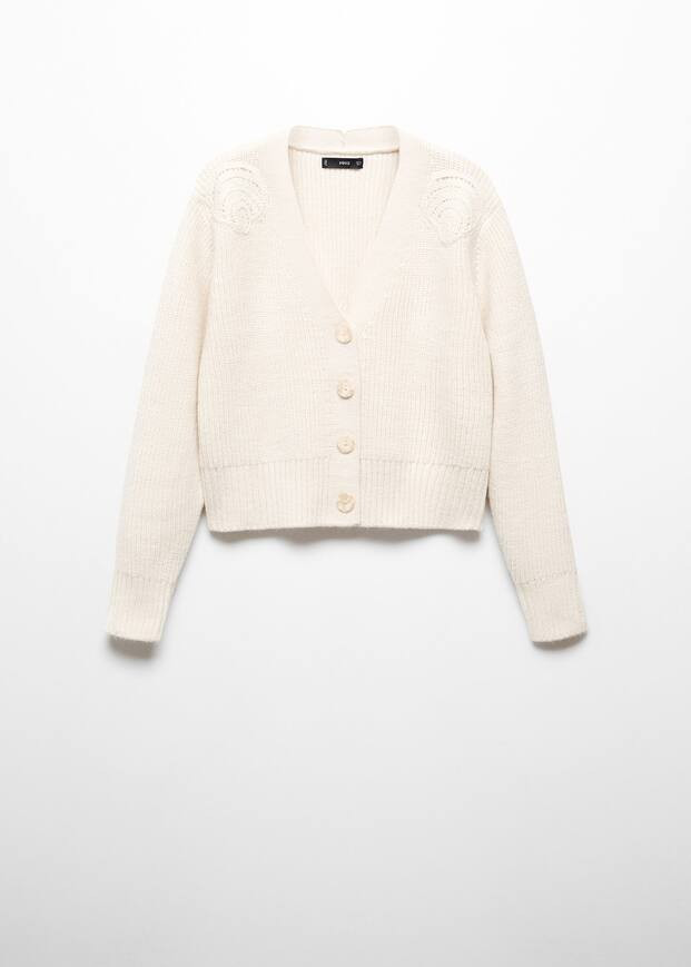 Cardigan with shoulder detail  - f foCardigans Women | Mango USA | MANGO (US)