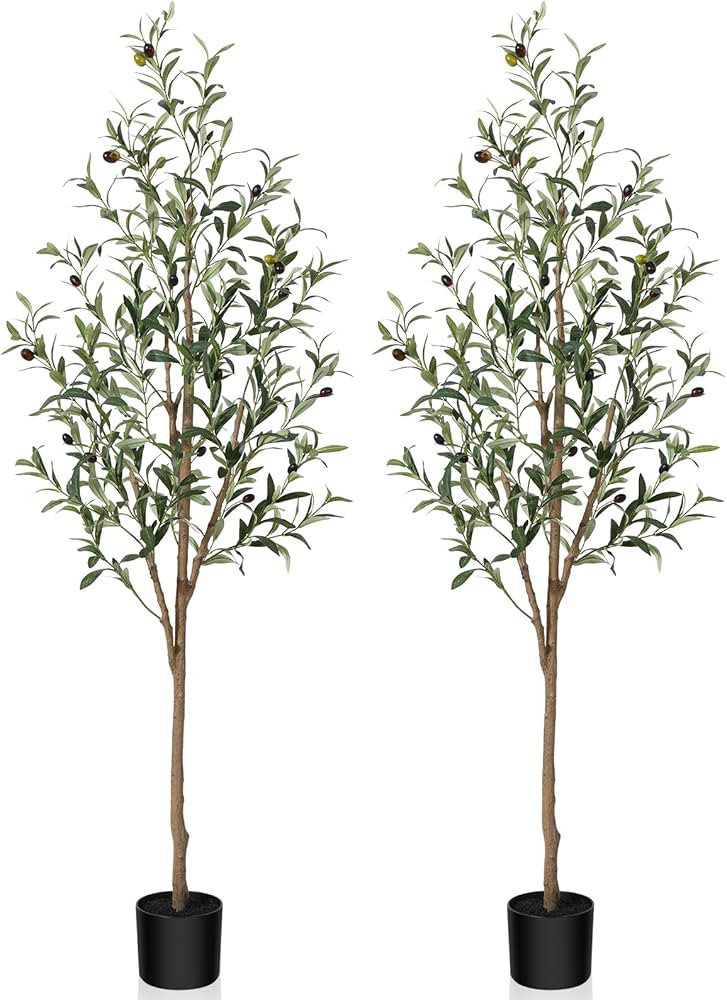 Kazeila Artificial Olive Tree Realistic Fake Silk Tree 5 Feet Tall Faux Plant for Home Decor Indo... | Amazon (US)
