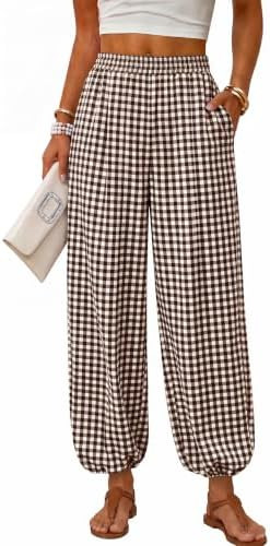 Sampeel Balloon Pants for Women Flowy High Waist Trousers with Pockets | Amazon (US)