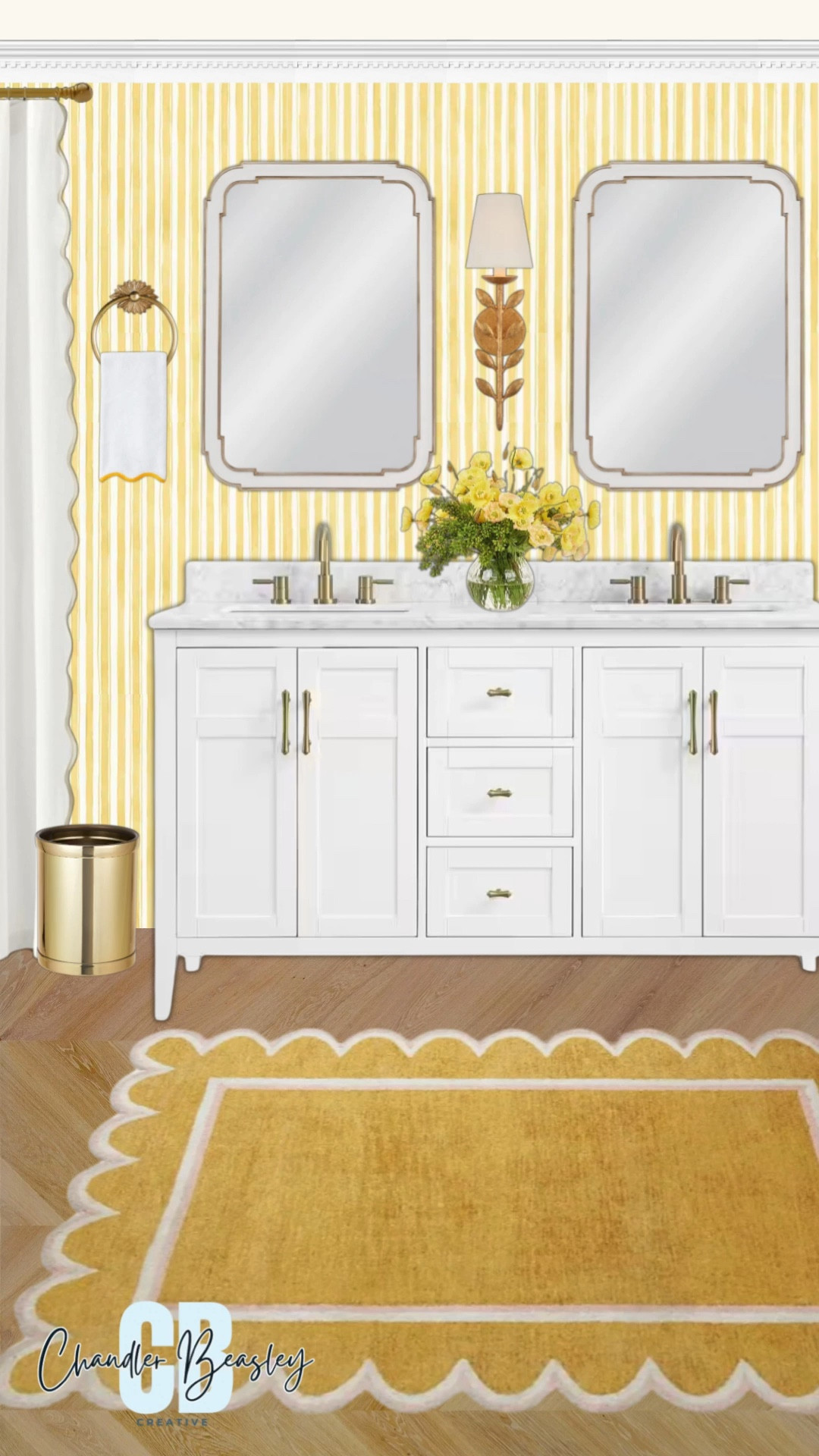 A bright and happy bathroom design! 

#virtualdesign #homeinspo

#LTKHome #LTKStyleTip #LTKVideo