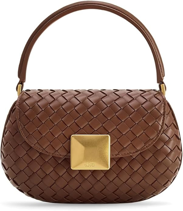 JW PEI Women's Zuri Hand Woven Round Top Handle Bag - Brown | Amazon (US)