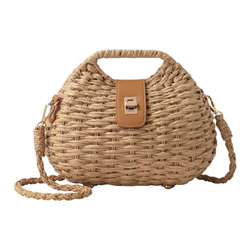 GOLDTIMO Straw Crossbody Bag for Women, Summer Beach Boho Handwoven Purse with Adjustable Strap, ... | Amazon (US)