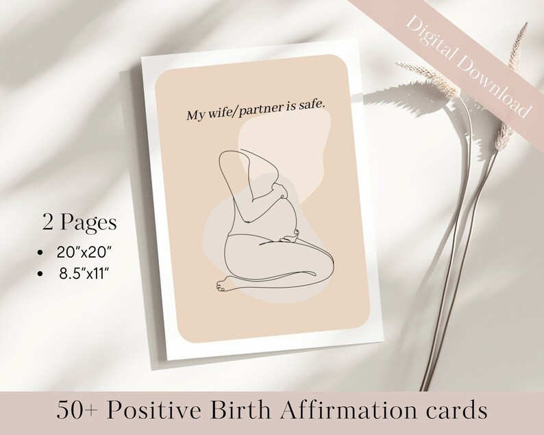 40 Minimal Birth Affirmation Printable Cards Positive Birth Quotes Digital Download Pregnancy Aff... | Etsy (US)