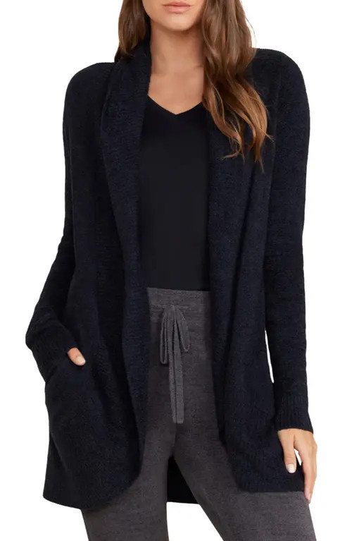 barefoot dreams CozyChic® Lite® Circle Cardigan in Black at Nordstrom, Size Large | Nordstrom