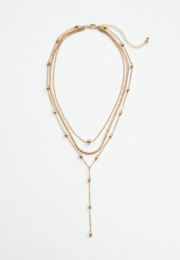 Gold Mix Chain Drape Necklace | Maurices