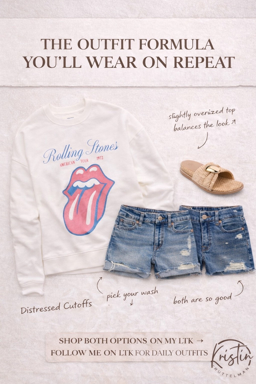 This is the outfit formula I wear on repeat 🤍

Start with a slightly oversized graphic sweatshirt + denim cutoffs… then swap your wash depending on the vibe 👏🏼

Light wash = more casual
Medium wash = a little more elevated

Simple, wearable, and actually realistic for everyday life (aka mom life approved 🙌)

Both options are linked on my LTK 🤍
Follow me there for daily outfit ideas you can actually wear

#LTKStyle #LTKFinds #LTKSpring nder100 #LTKDenim #CasualStyle #EverydayOutfits #MomStyle #OutfitFormula #SpringOutfits #WearableFashion #AffordableStyle #SimpleStyle #LTKDaily #LTKLooks

#LTKootd #LTKxAerie #LTKSaleAlert