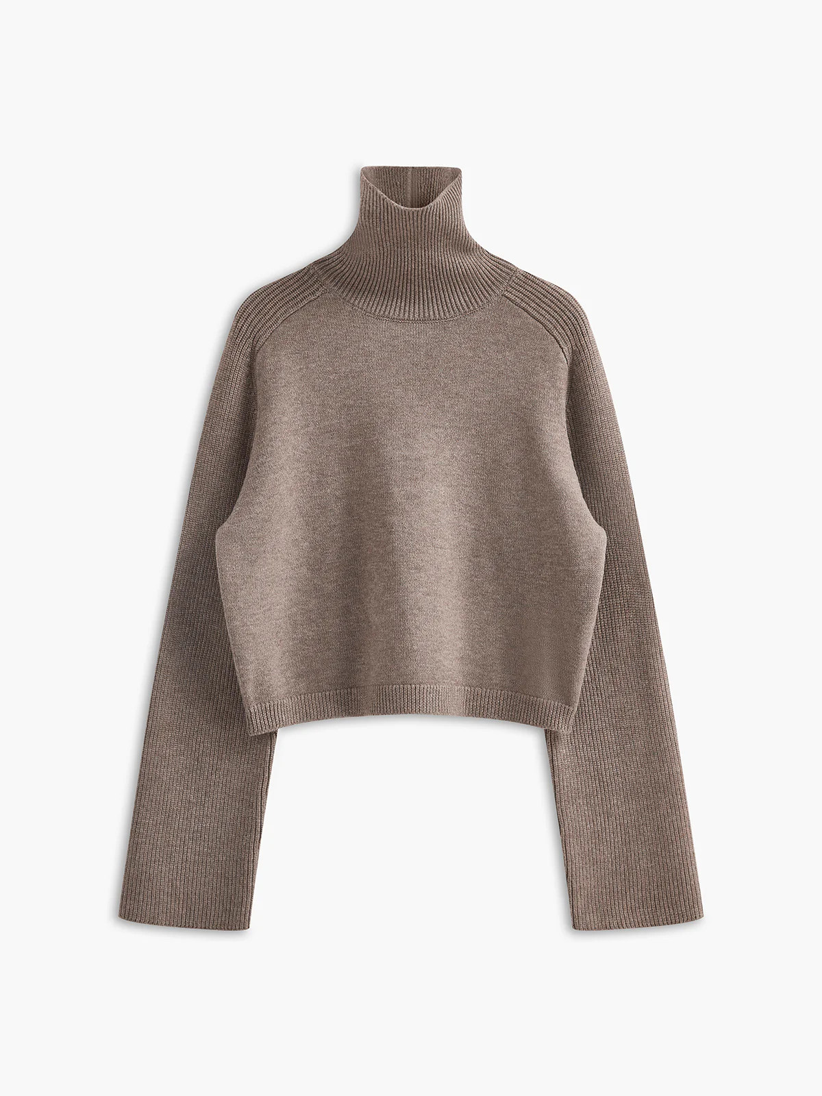 Ribbed Turtleneck Short Sweater | Commense