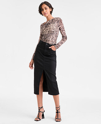 Women's Mila Denim Midi Skirt | Macy's