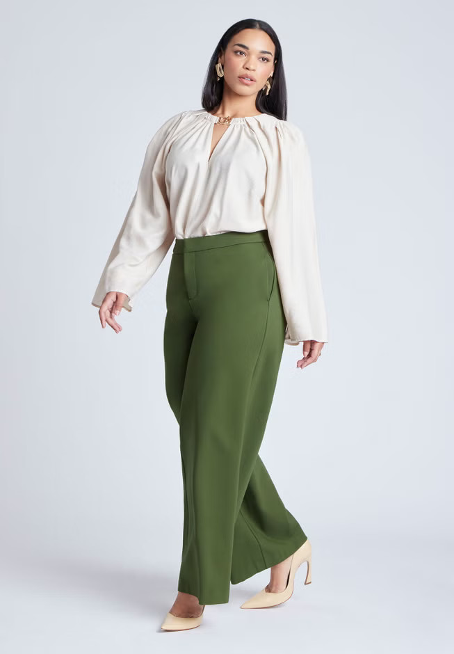 The Ultimate Stretch Wide Leg Pant | Eloquii