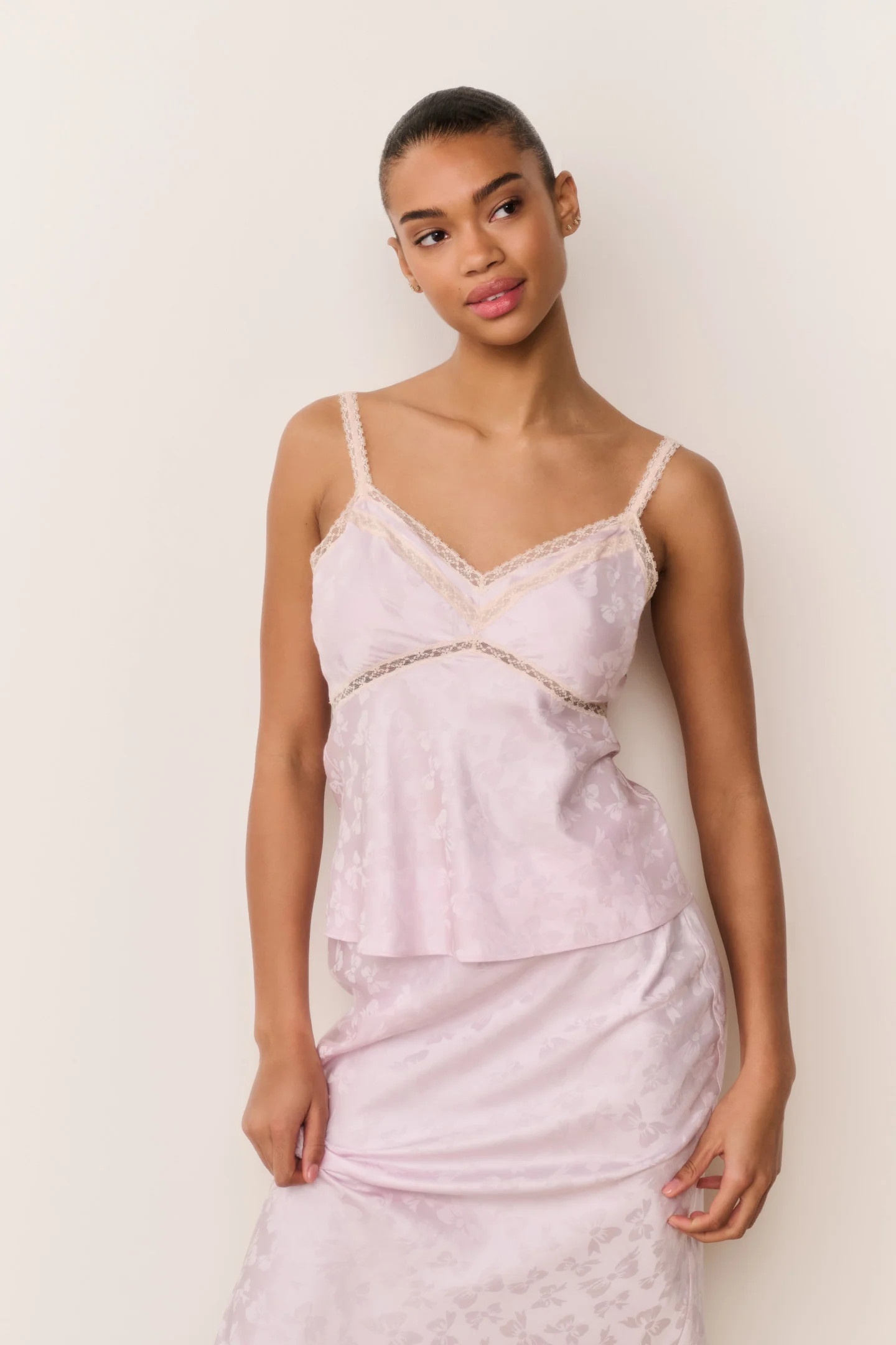 Lirena Silk-Blend Bow Jacquard Top | LoveShackFancy