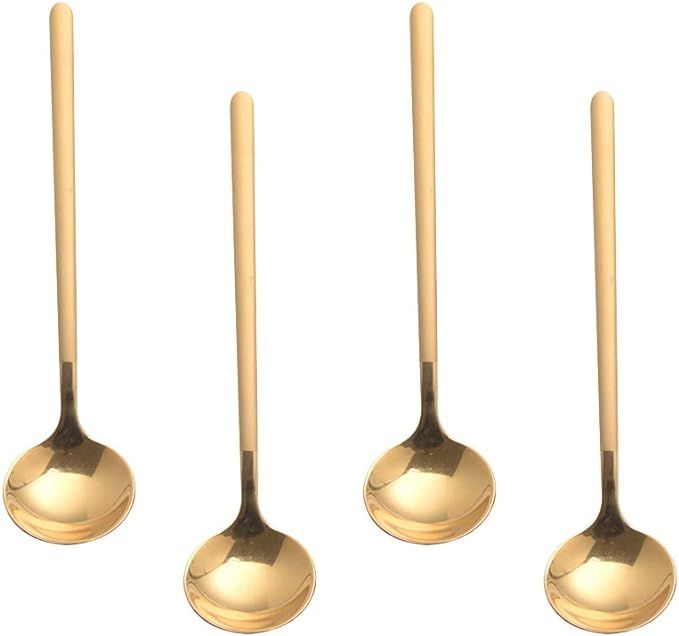 4 PCS Espresso Spoons 18/8 Stainless Steel, 5.2 Inches Vogue Mini Teaspoons Set for Stirring Coff... | Amazon (US)