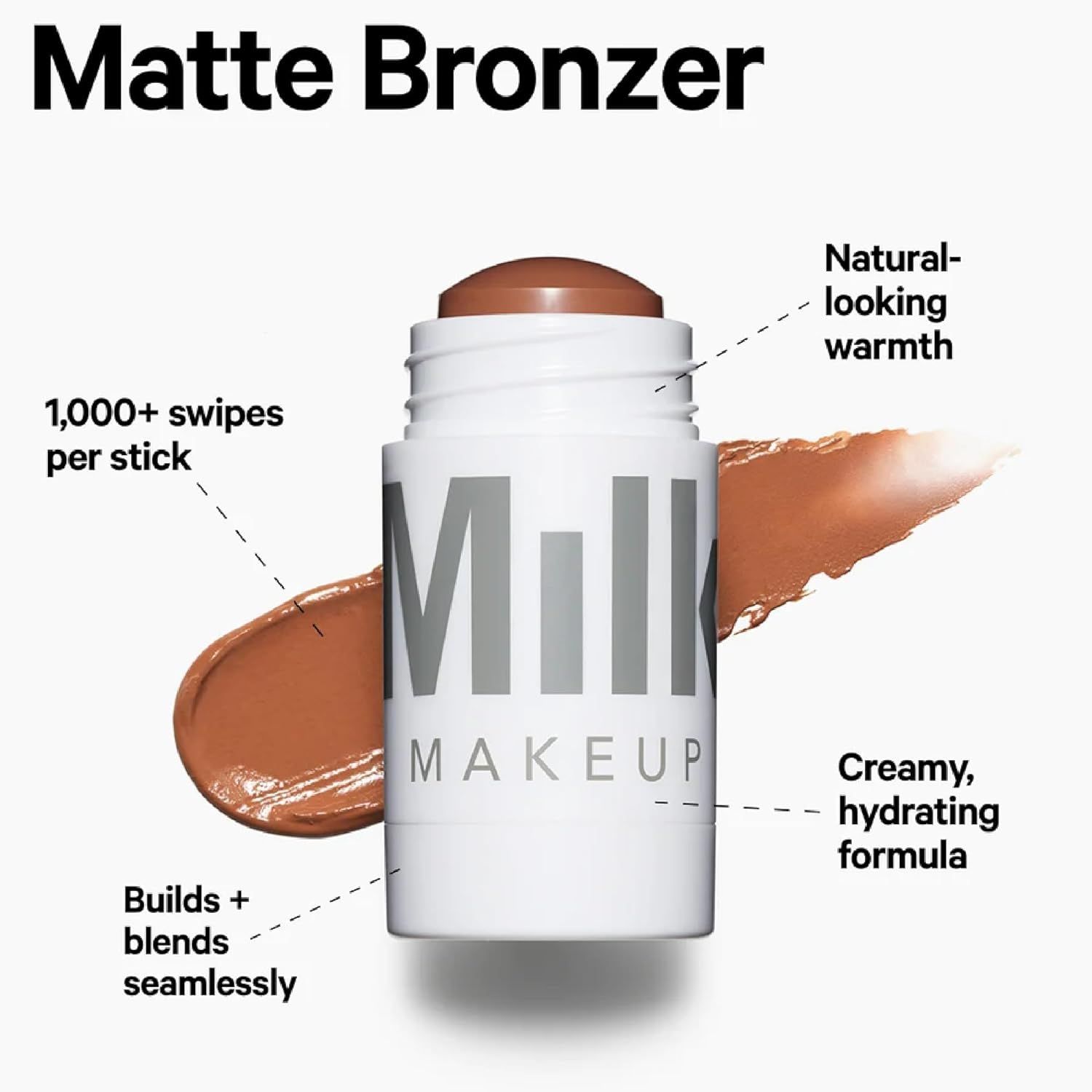 Milk Makeup Matte Bronzer, Baked (Bronze) - 0.19 oz - Cream Bronzer Stick - Buildable, Blendable ... | Amazon (US)