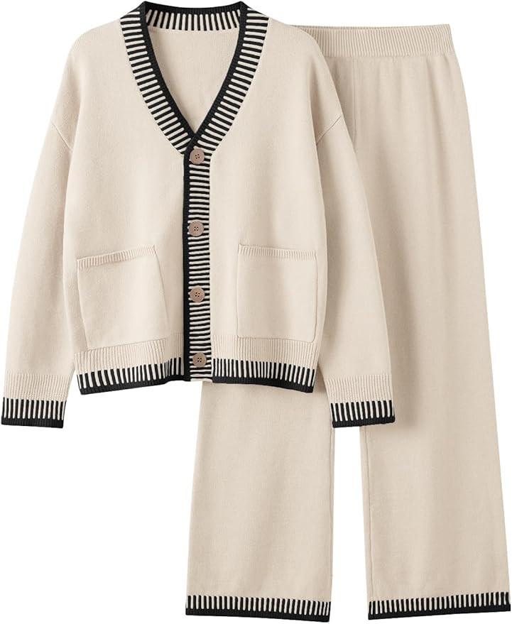 LILLUSORY Womens Sweater Lounge Sets Fall Fashion Outfits Matching Cardigan Long Sleeve Loungewea... | Amazon (US)