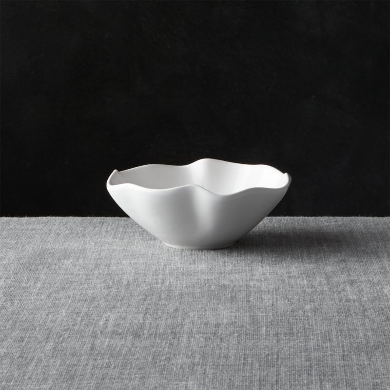 White Ruffle 5.5" Dip Bowl + Reviews | Crate and Barrel | Crate & Barrel