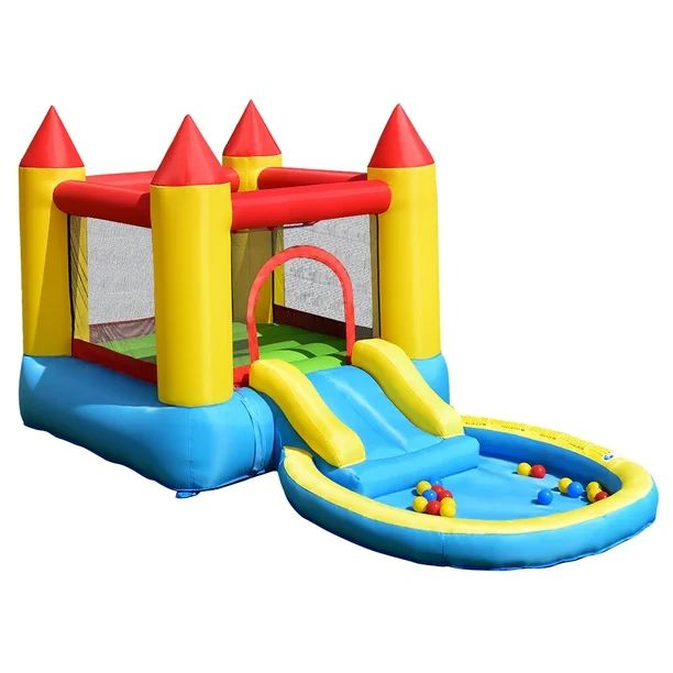 Costway Inflatable Bounce House Kids Slide Jumping Castle Bouncer w/ balls Pool & Bag - Walmart.c... | Walmart (US)