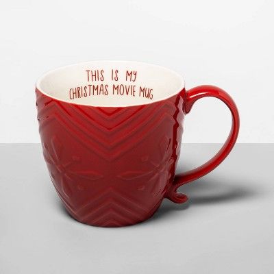 16oz Stoneware This is My Christmas Movie Mug Red - Opalhouse™ | Target