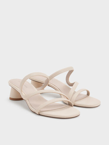 Chalk Arden Wavy Strap Mules | CHARLES & KEITH | Charles & Keith US