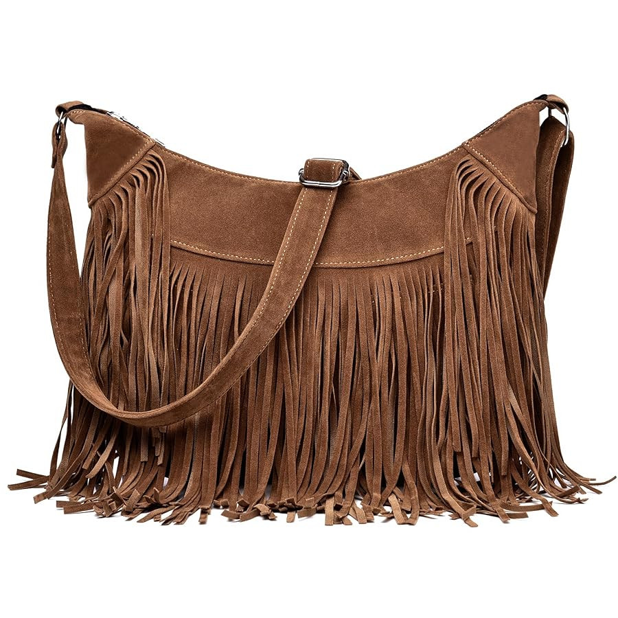 Fringe Hobo Bags for Women Vintage Suede Crossbody Bag Hippie Western Cowgirl Purses Tassel Shoul... | Amazon (US)