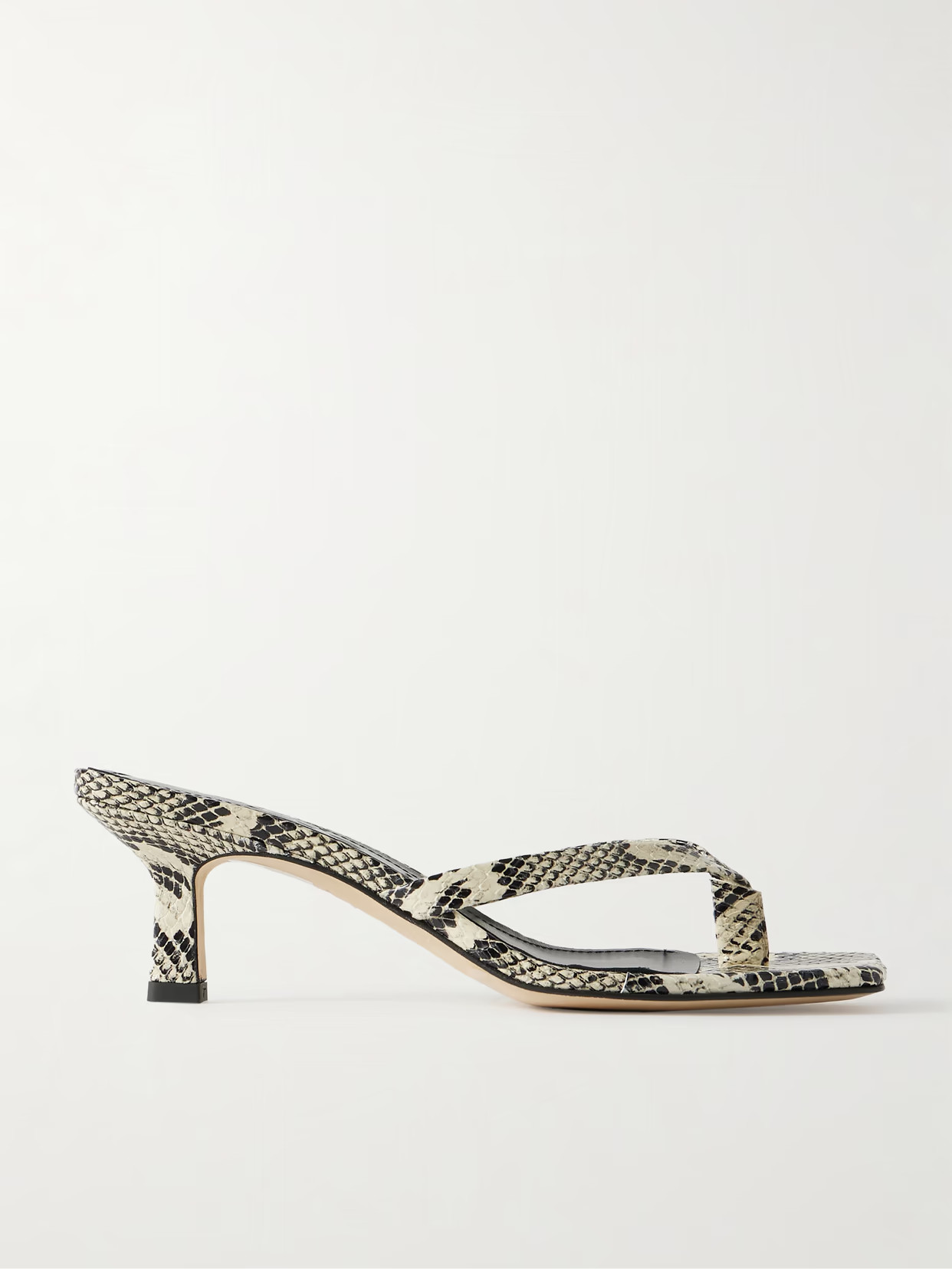 Aeyde - Wilma Snake-effect Leather Sandals - Animal print | NET-A-PORTER (US)