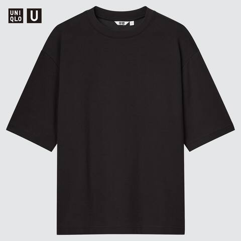 Uniqlo U AIRism Cotton Oversized Crew Neck T-Shirt | UNIQLO (UK)