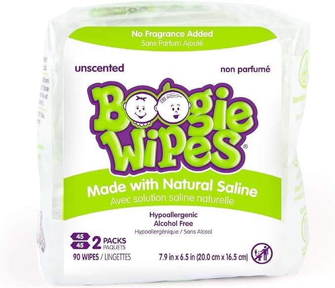 Boogie Wipes Natural Saline Nose Wipes for Kids and Babies, Unscented, 90-Count | Amazon (CA)