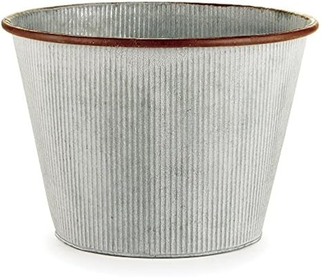 FRANCESCA FLORAL BUCKET 8.5" TALL, GALVANIZED ZINC | Amazon (US)