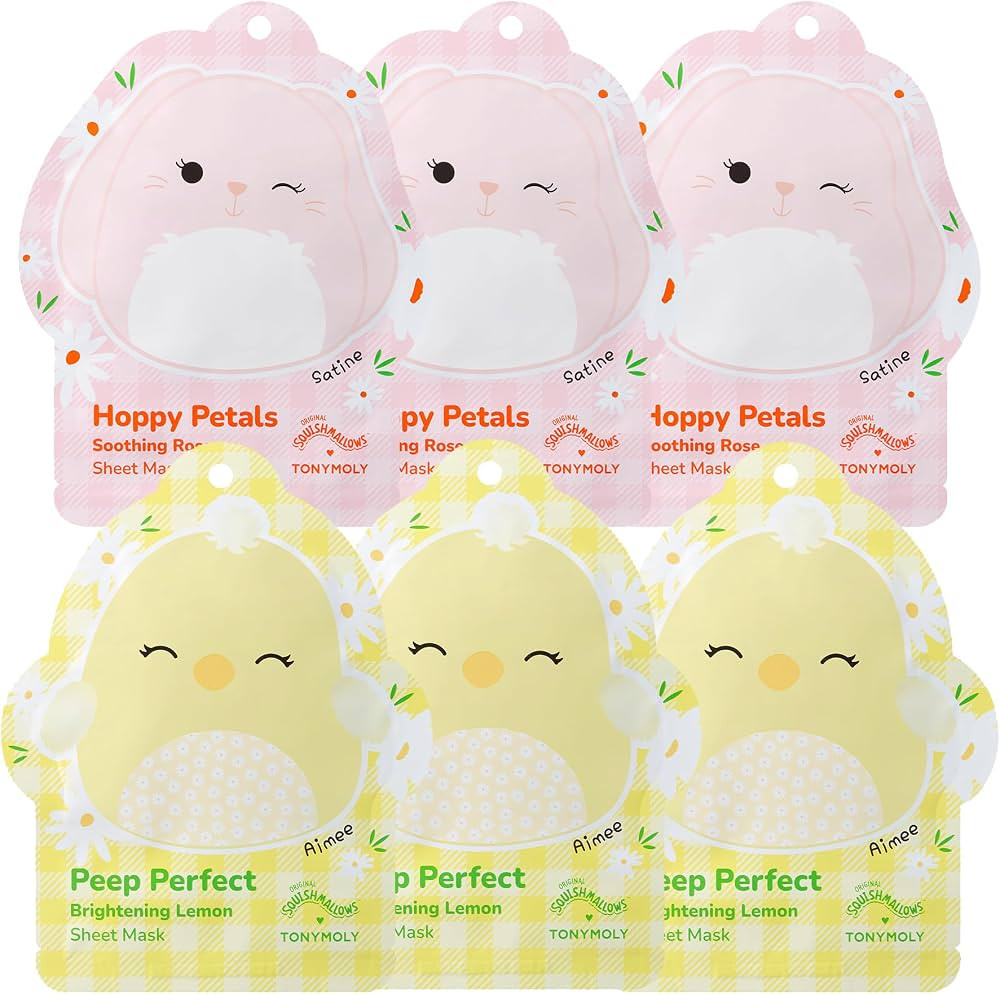 TONYMOLY x Squishmallows Sheet Mask Set (6 Pack), Hydrating & Brightening K-Beauty Masks, Cute Sk... | Amazon (US)