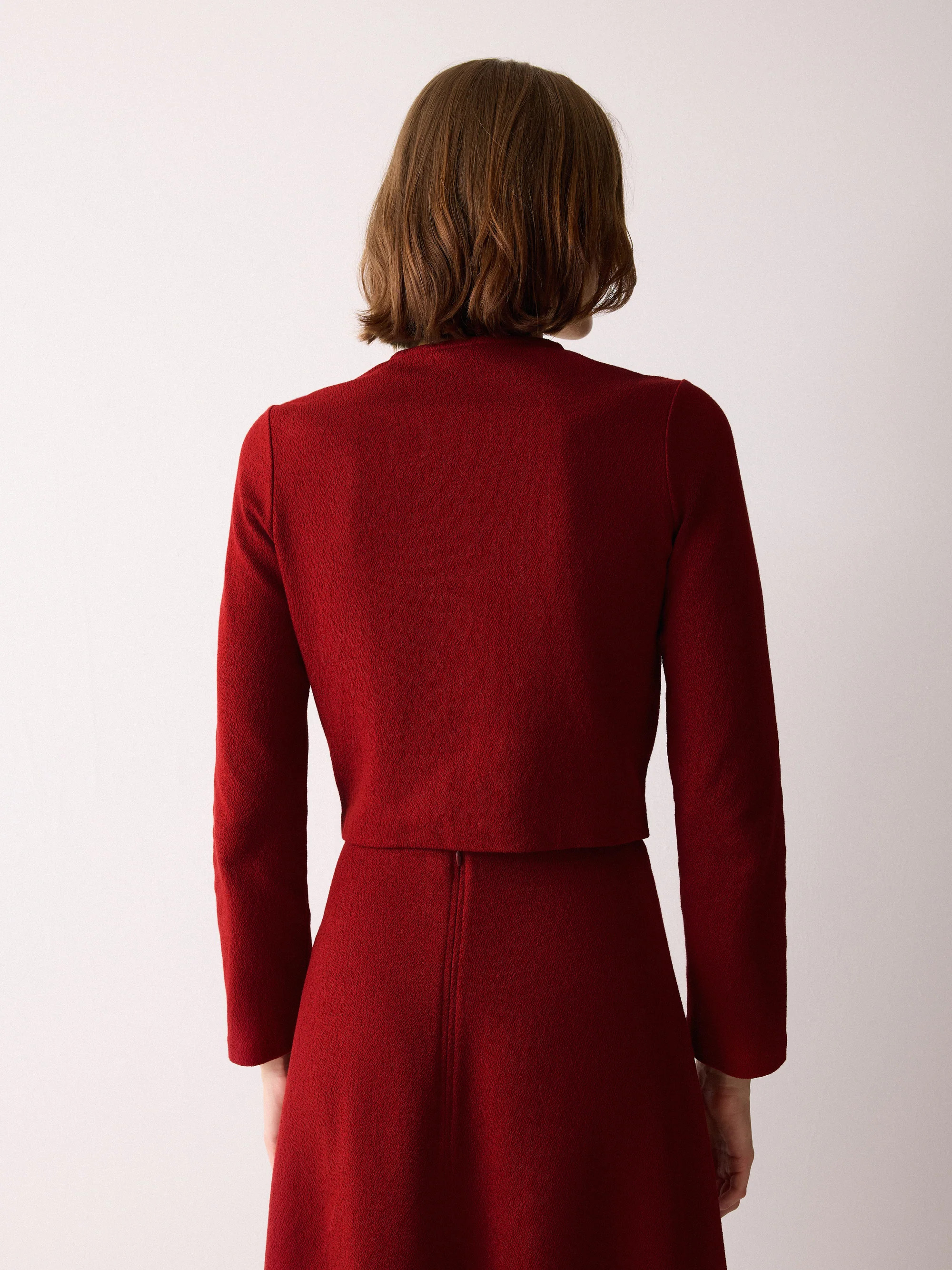 Textured Jersey Cardi Jacket | Red | Jigsaw (UK)