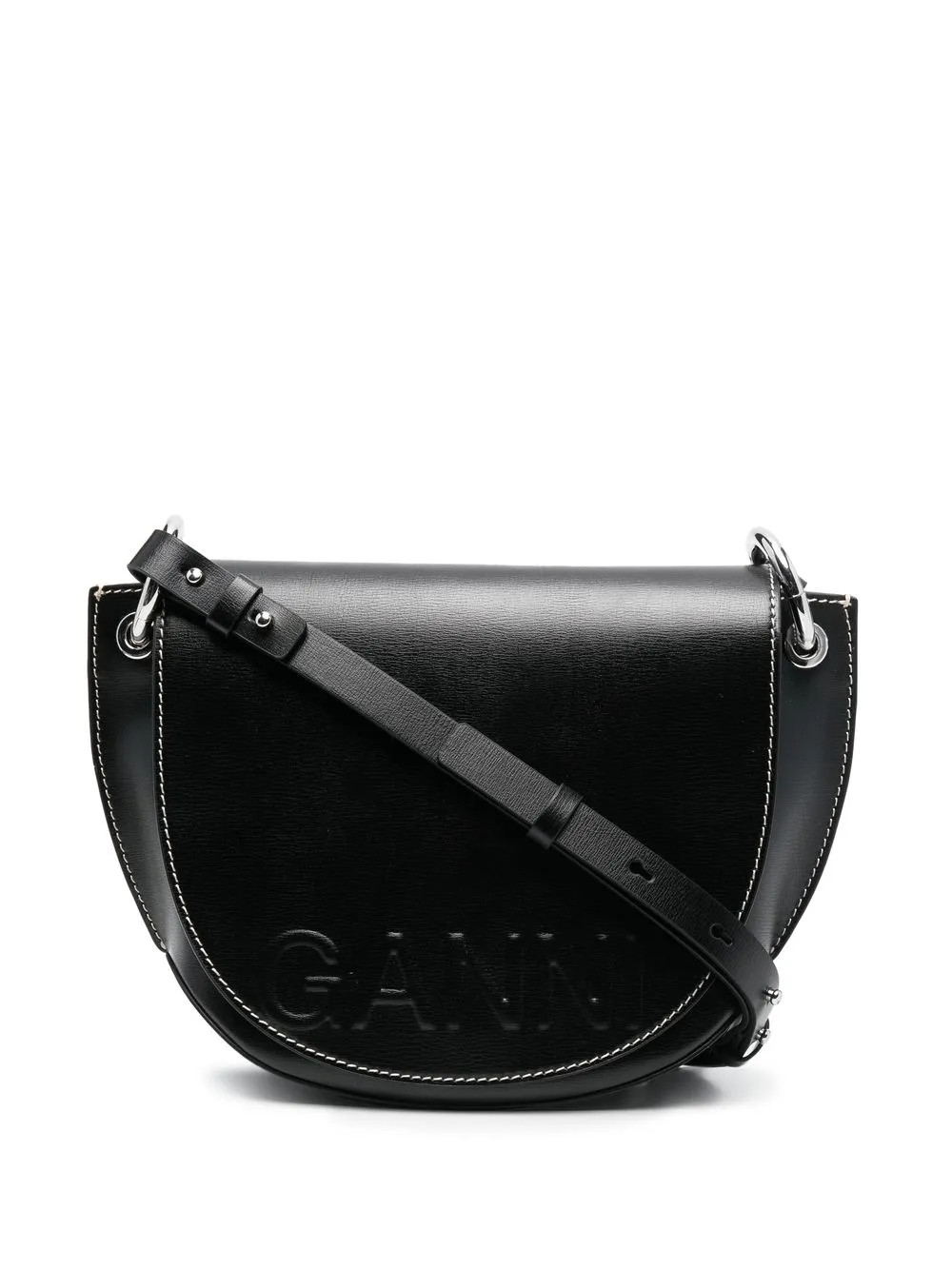 GANNI Saddle logo-embossed Tote Bag - Farfetch | Farfetch Global