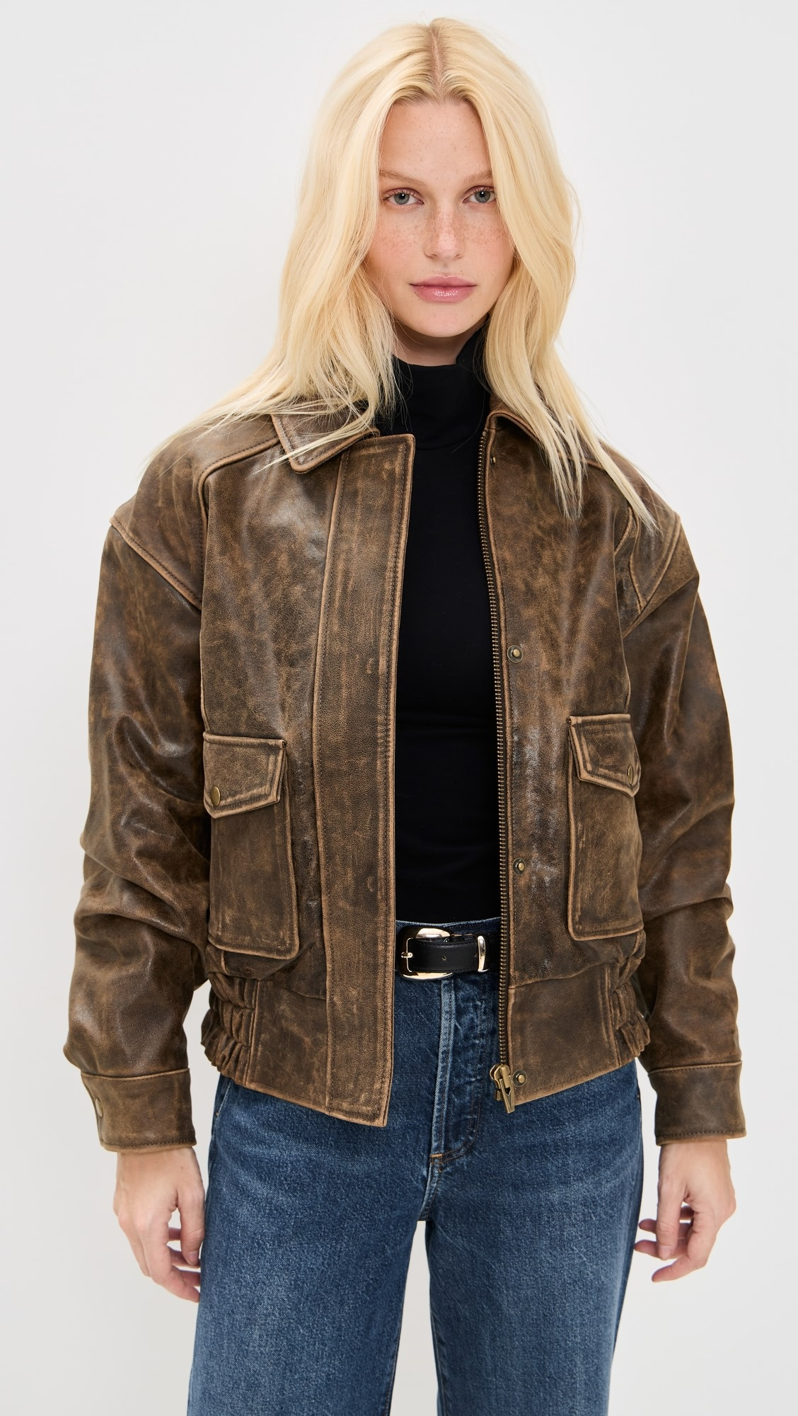 Veda Daphne Leather Bomber Jacket | Shopbop