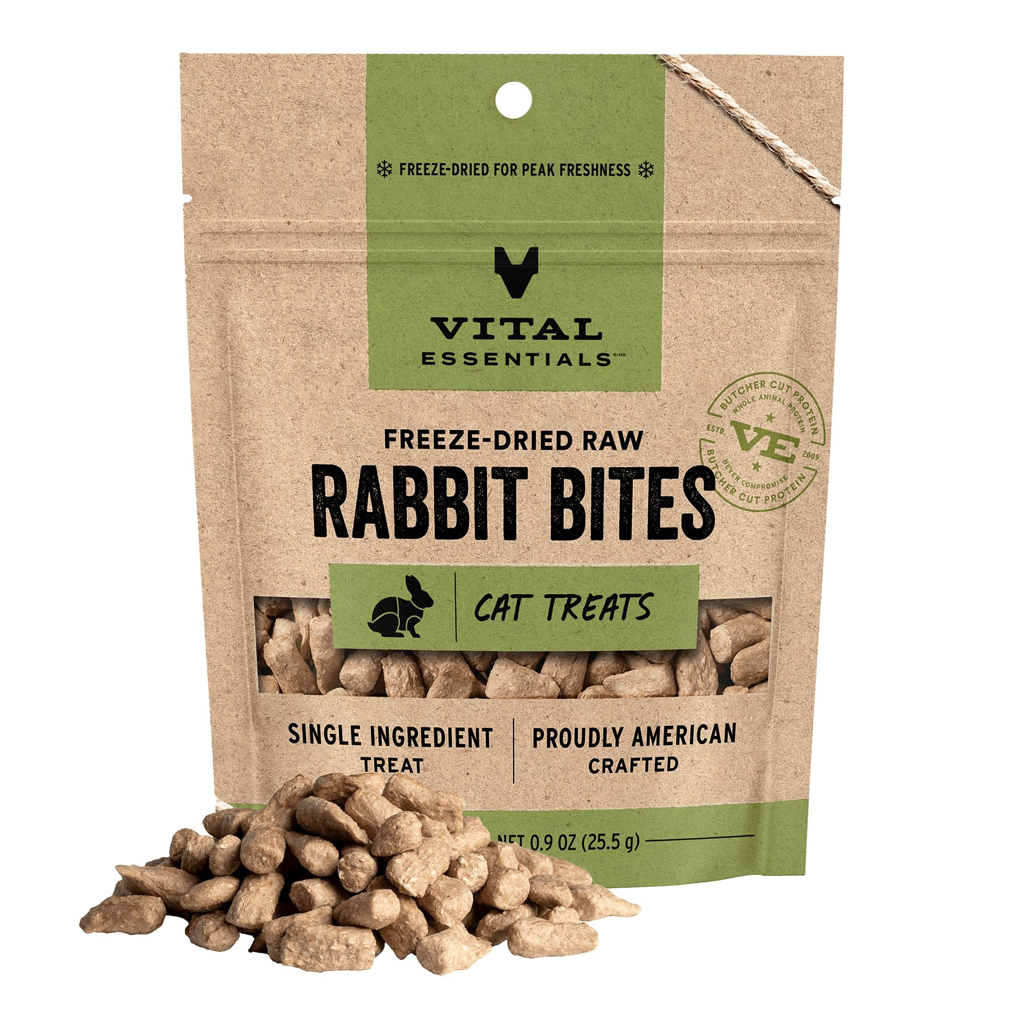 Vital Essentials Rabbit Bites Cat Treats, 0.9 oz | Freeze-Dried Raw | Single Protein | Grain Free... | Amazon (US)