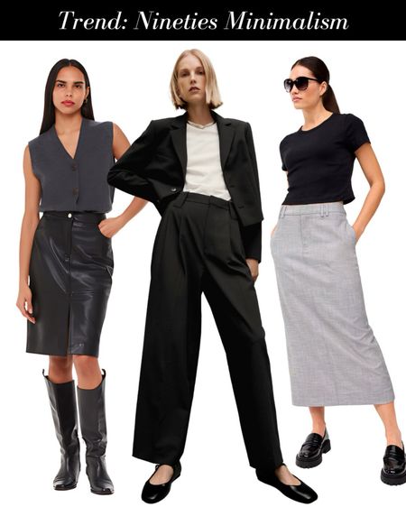Pare it back. All the way back to the nineties and Nineties Minimalism. It’s a welcome return to clever basics including the razor sharp pencil skirt, the classic white shirt, slouchy tailored trousers and the shrug-on-and-go blazer. All chosen in a classic muted palette of greys, camels and monochrome combos. Just google Carolyn Bessette-Kennedy for your go-to icon, slick your hair down and go.