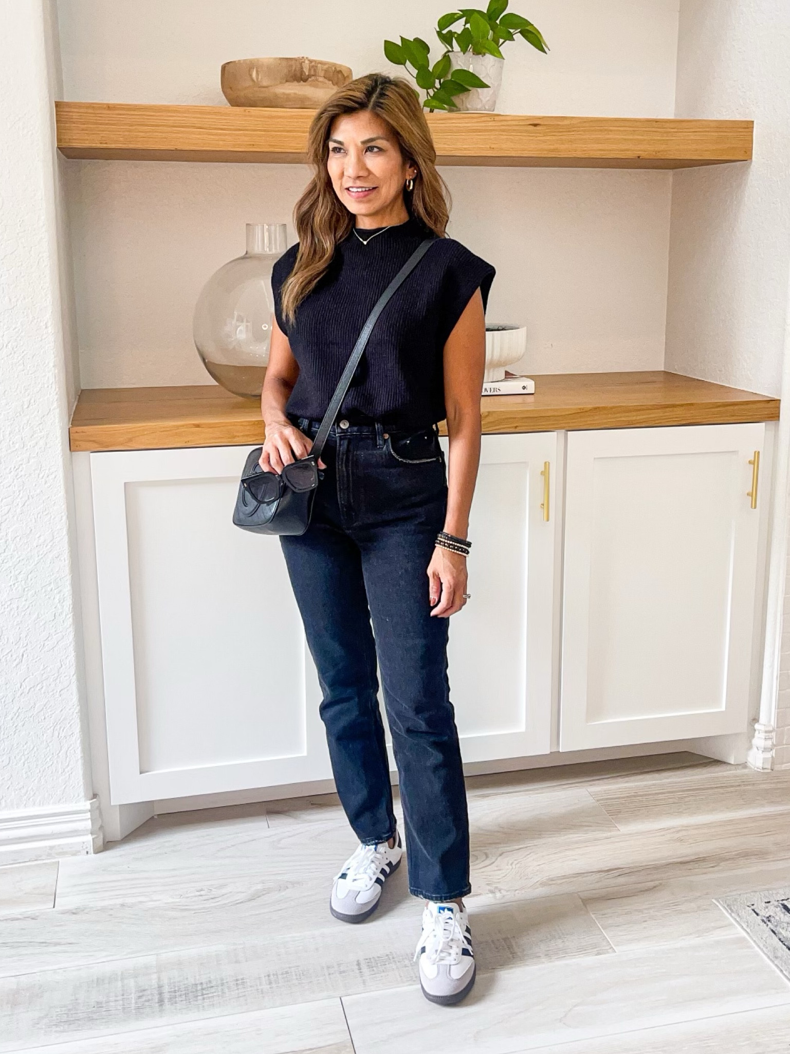 Sweater top in small tts(can layer thin long sleeves underneath). I also linked a similar top that has faster shipping.
Jeans in size 26 fit tts short length. I’m 5’2”.
Adidas Samba size down. I have size 7 in these and I’m normally size 8 in Nike.
Everything is linked.
Fall outfit, Adidas Samba, Abercrombie Jeans, fashion over 40, fashion over 50, petite fashion.

#LTKfindsunder100