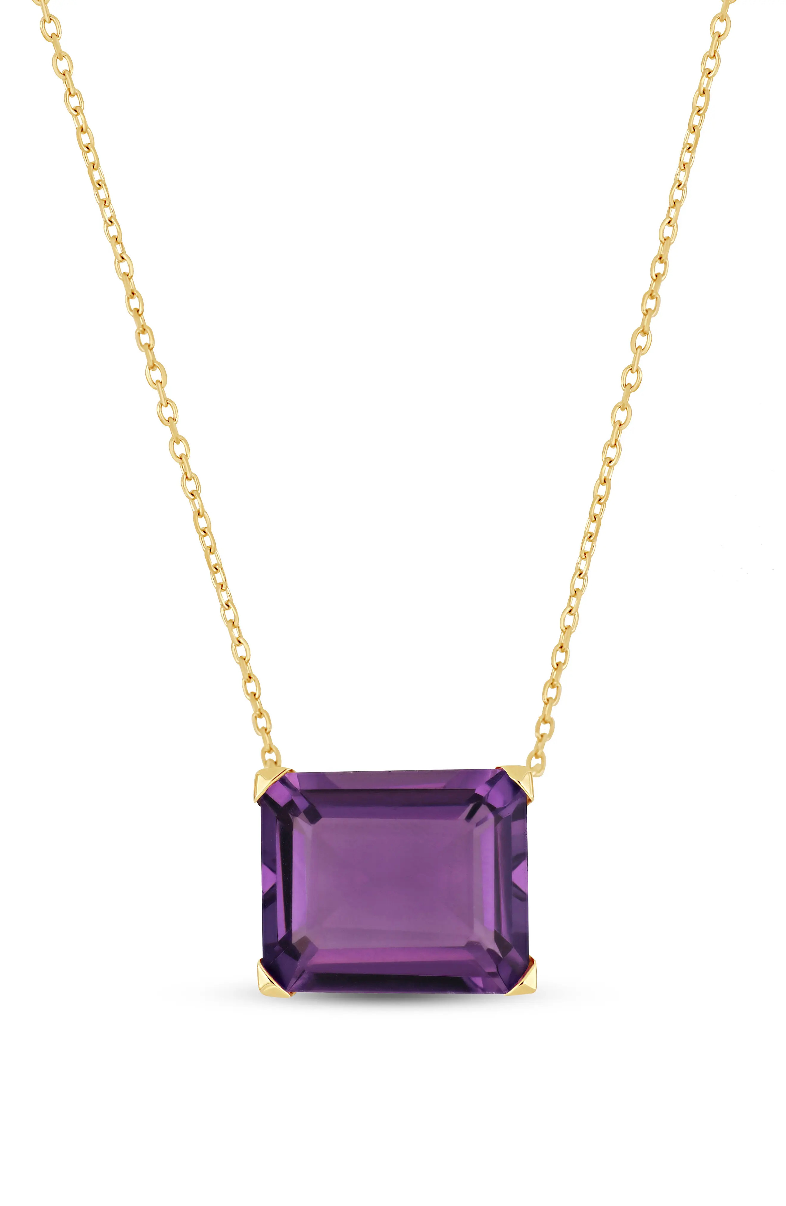 Bony Levy 14K Yellow Gold Semiprecious Stone Cube Pendant Necklace in 14K Gold/Yellow at Nordstrom Rack, Size 18 | Nordstrom Rack