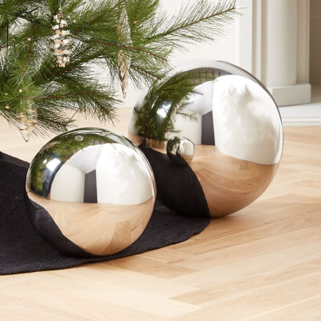 Nix Stainless Steel Decorative Orbs, Set of 2 | CB2