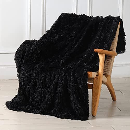 Amazon.com: Decorative Extra Soft Faux Fur Throw Blanket 50" x 60",Reversible Fuzzy Lightweight L... | Amazon (US)