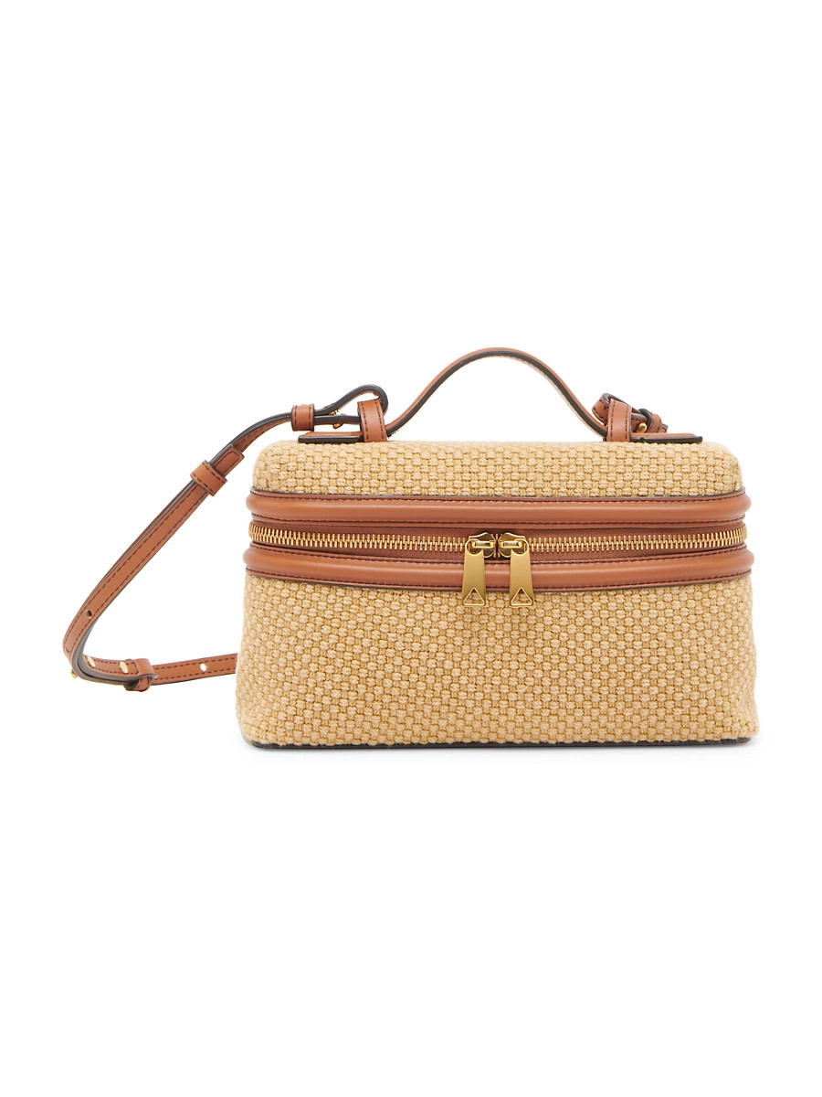 Women's Bang Bang Jute & Leather Vanity Bag - Cane Sugar | Saks Fifth Avenue