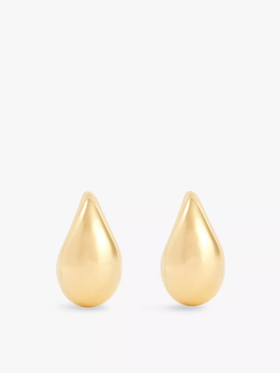 Drop yellow gold-plated 925 sterling silver earrings | Selfridges