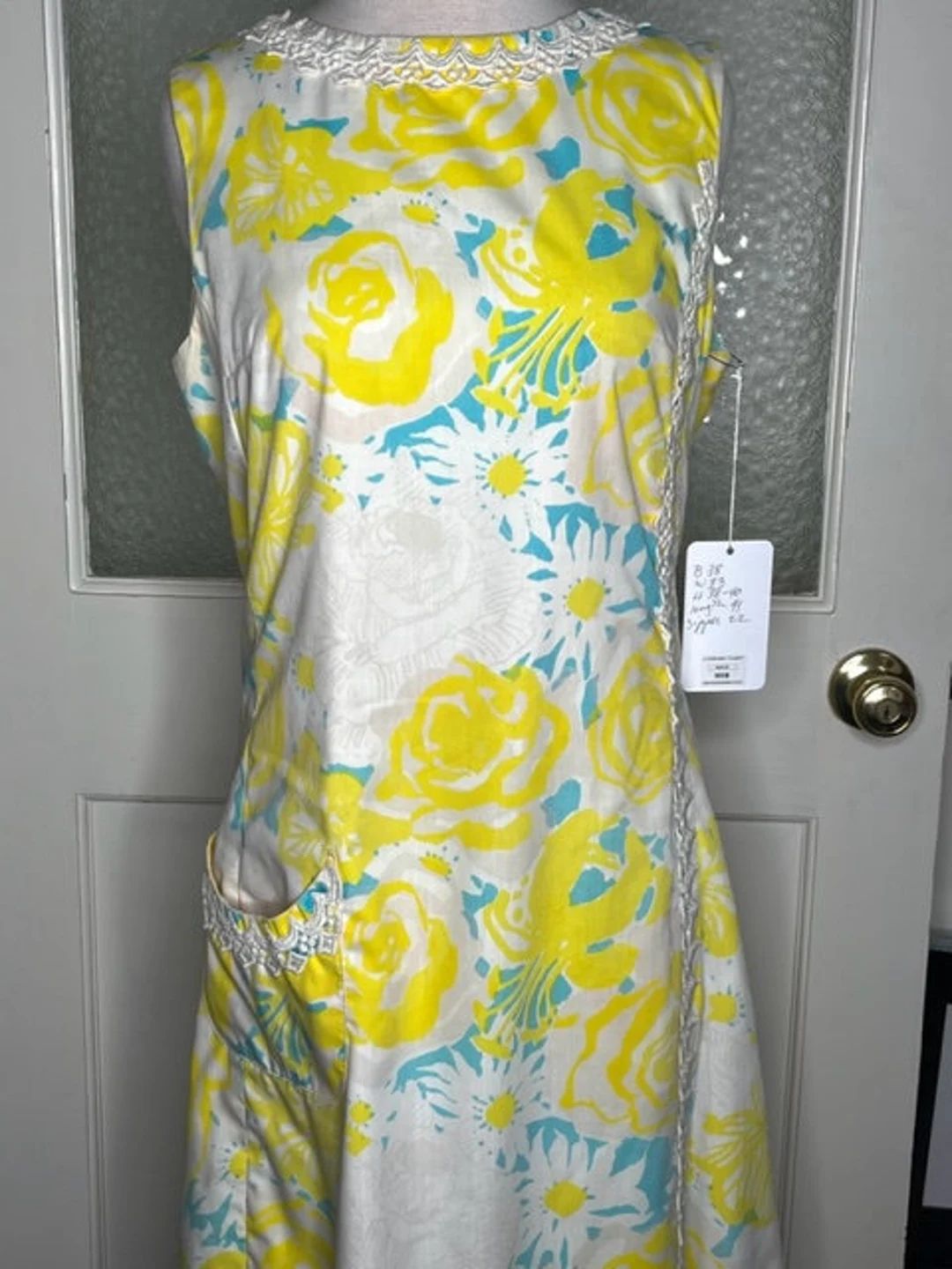 1950s Lily Pulitzer Yellow/white/blue Floral Dress - Etsy | Etsy (US)