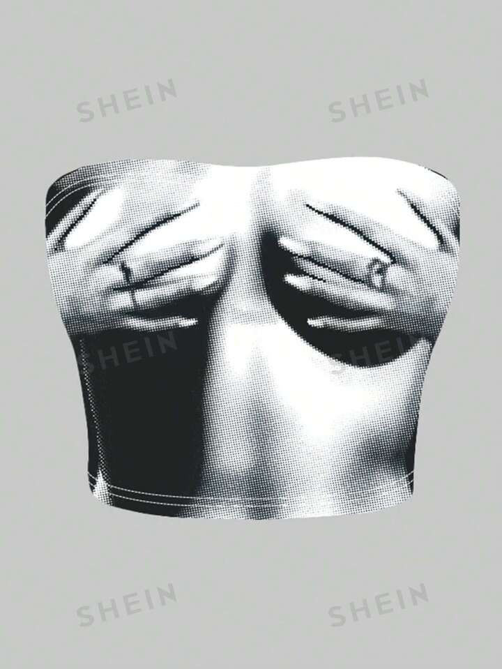 • Sexy • Graphic • Strapless | SHEIN