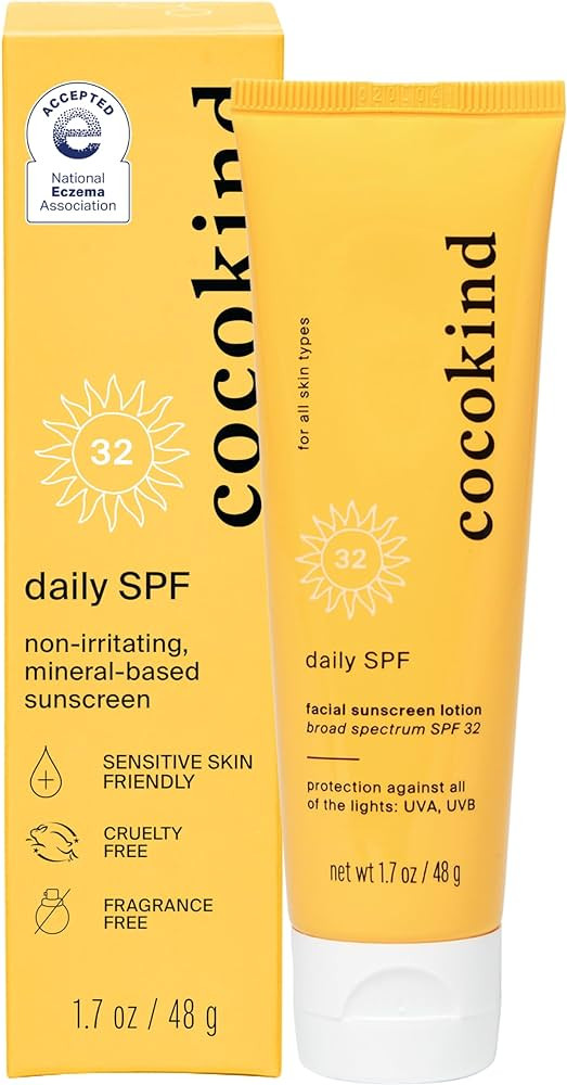 Cocokind Daily SPF, Face Sunscreen, Mineral Sunscreen with Zinc Oxide, Unscented, Reef Safe Sunsc... | Amazon (US)