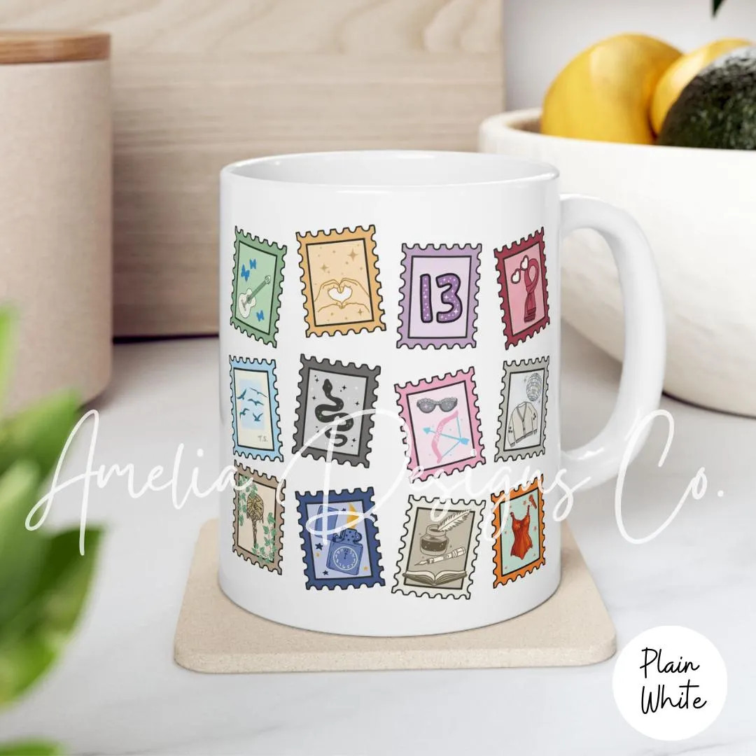 Eras Stamps Accent Coffee Mug (11, 15oz) | Eras Mug | Cute Album Symbols Tea Cup | Music Fan Gift... | Etsy (US)