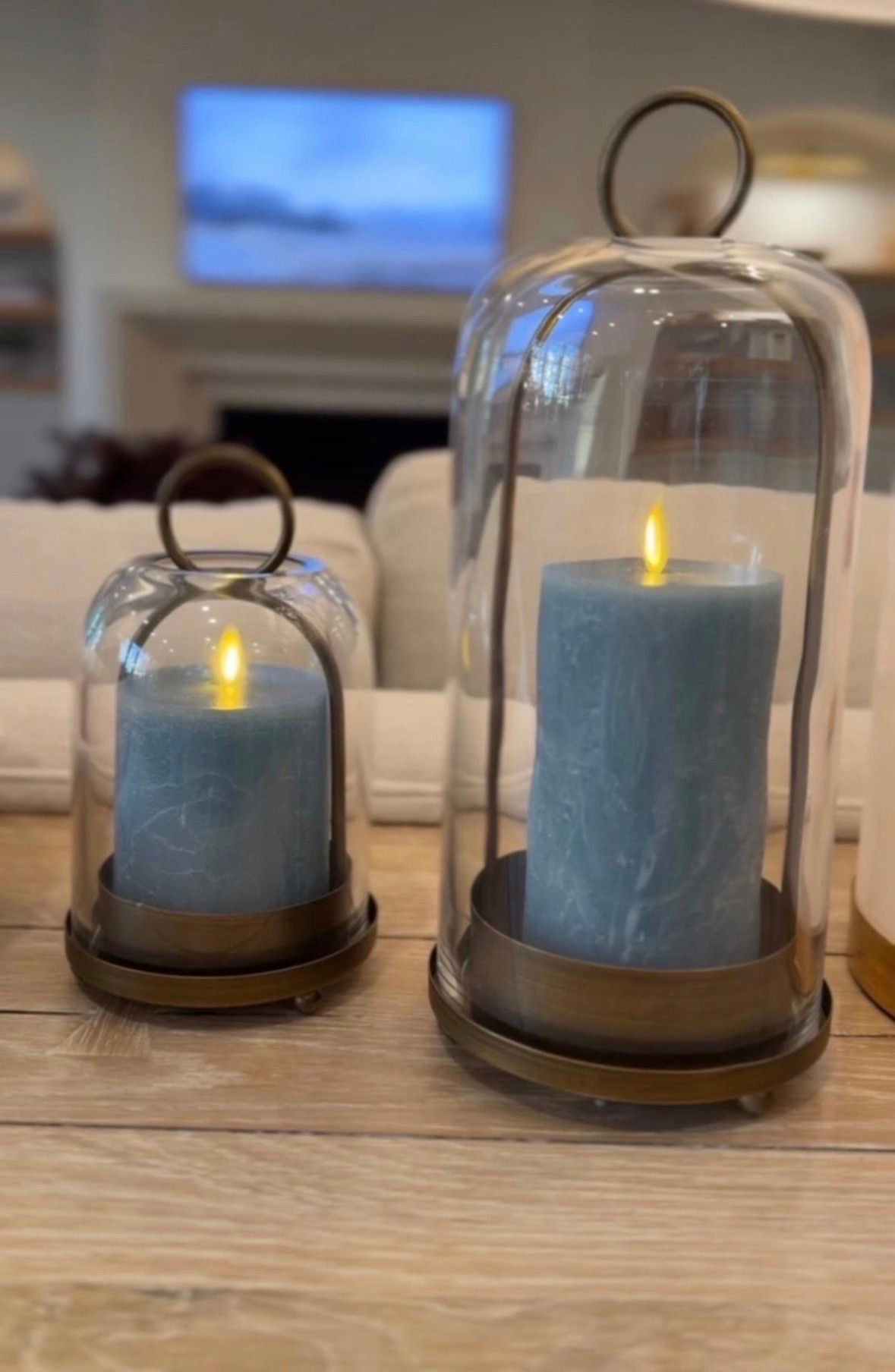 These brass candle holders give such an elegant look but they’re from Amazon! Paired with these blue candles give it that coastal feel.

#LTKHome