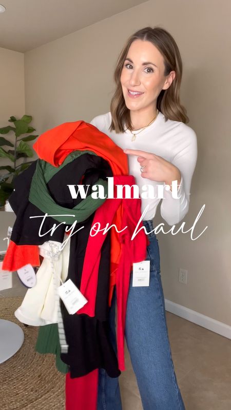 Time for a try on! Sharing some new finds from @walmartfashion! These pieces are all perfect for the holidays and can be dressed up or down! Shop them now in the @shop.ltk app or by clicking the link in my bio! #walmartpartner #walmartfashion 

#LTKstyletip #LTKunder50 #LTKHoliday