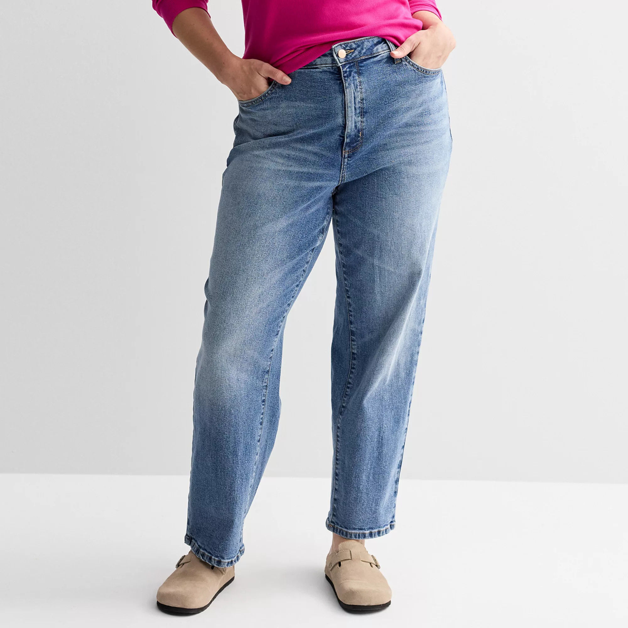 Plus Size Sonoma Goods For Life® Curvy High-Rise Straight Jeans | Kohl's