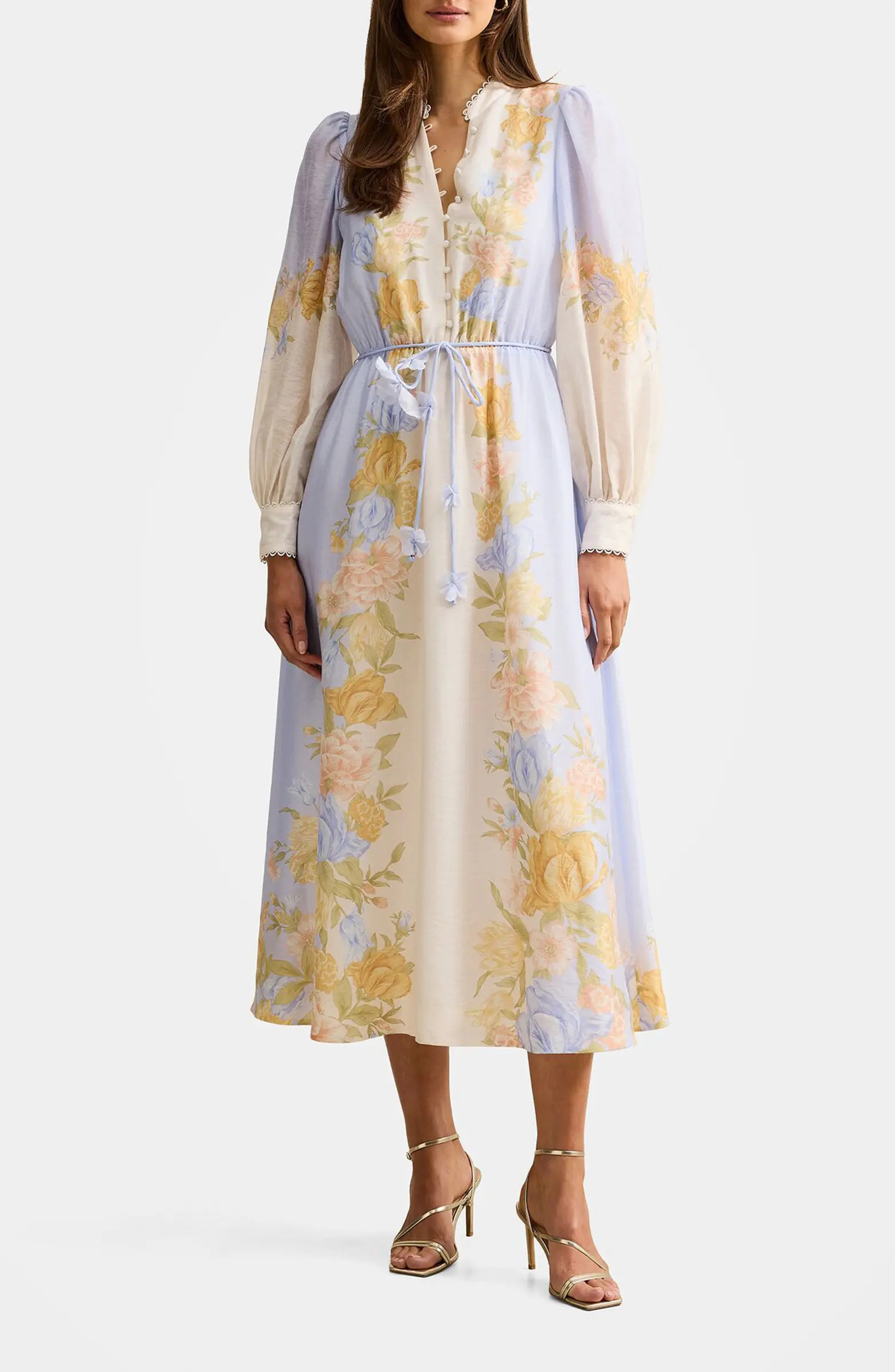 Courtney Placed Floral Long Sleeve Dress | Nordstrom